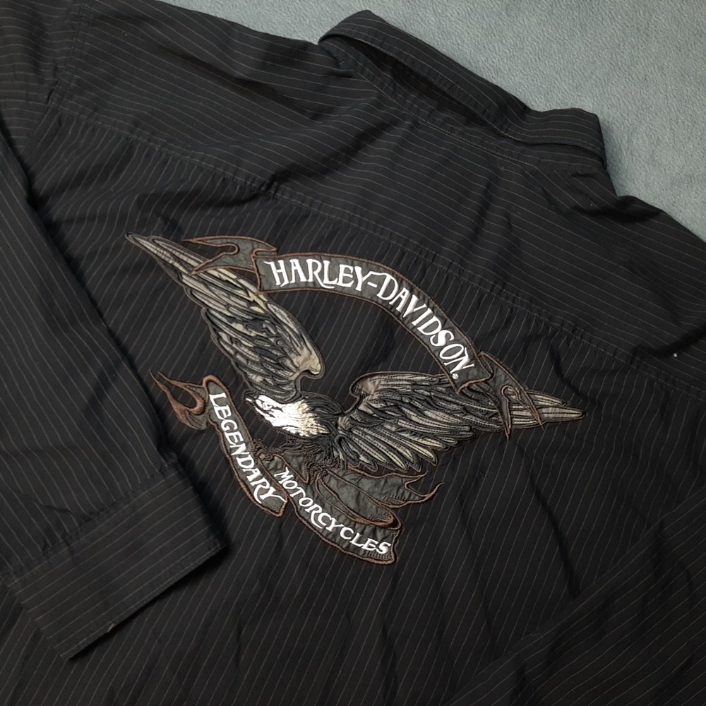 Harley Davidson Shirt Mens XXXL 3XL Black Eagle Print Motor Clothes Motorcycle
